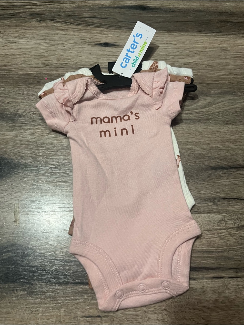 Carter's Soft Pink "Mama's Mini" Ruffle Sleeve Bodysuit
